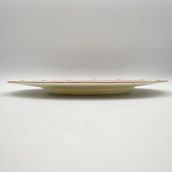Antique Royal Worcester Plate Art Deco Hand Painted Enamel and Gilding Pink - Picture 12 of 13
